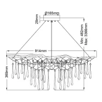 Lampa wisząca Laguna - 6 źródeł światła - Oksydowane złoto