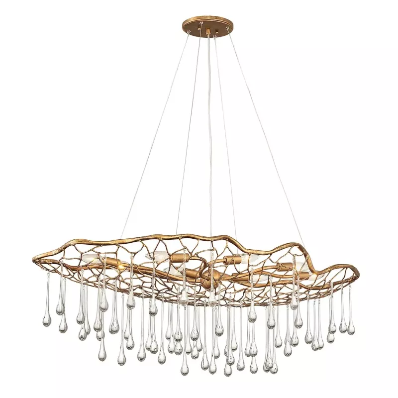 Lampa wisząca Laguna - 8 źródeł światła - Oksydowane złoto