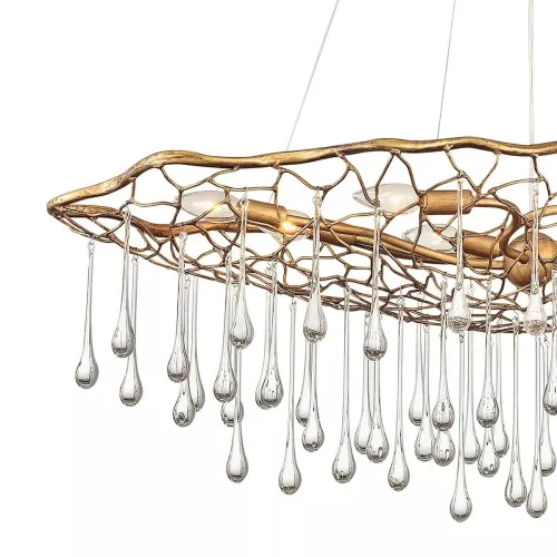 Lampa wisząca Laguna - 8 źródeł światła - Oksydowane złoto