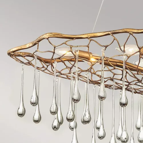 Lampa wisząca Laguna - 8 źródeł światła - Oksydowane złoto