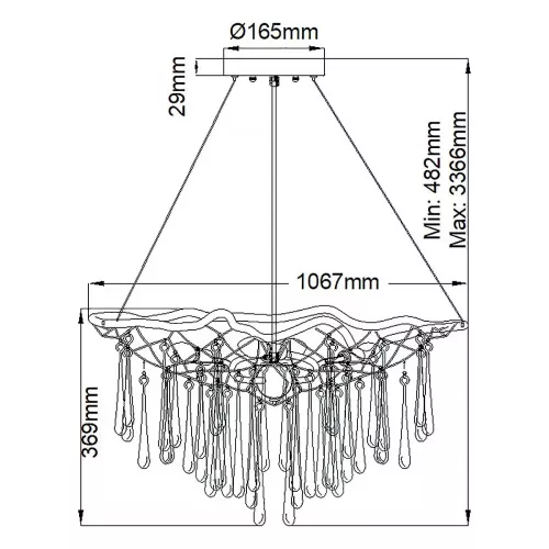 Lampa wisząca Laguna - 8 źródeł światła - Oksydowane złoto