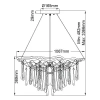 Lampa wisząca Laguna - 8 źródeł światła - Oksydowane złoto