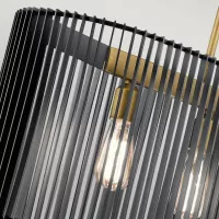 Lampa wyspowa Linara - 5 źródeł światła - Czarny, naturalny mosiądz