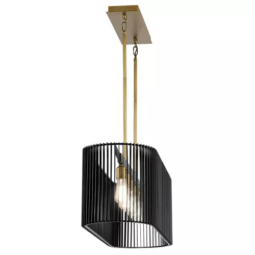 Lampa wyspowa Linara - 5 źródeł światła - Czarny, naturalny mosiądz