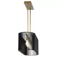 Lampa wyspowa Linara - 5 źródeł światła - Czarny, naturalny mosiądz