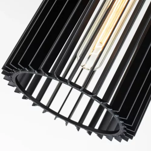 Lampa wisząca Linara - 1 źródło światła - Czarny, naturalny mosiądz