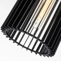 Lampa wisząca Linara - 1 źródło światła - Czarny, naturalny mosiądz
