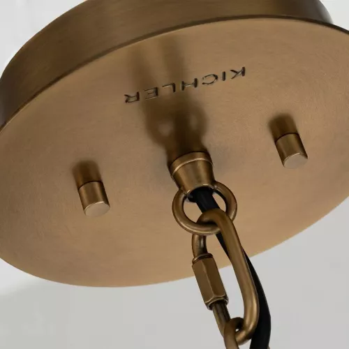 Lampa wisząca Linara - 1 źródło światła - Czarny, naturalny mosiądz