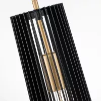 Lampa wisząca Linara - 1 źródło światła - Czarny, naturalny mosiądz
