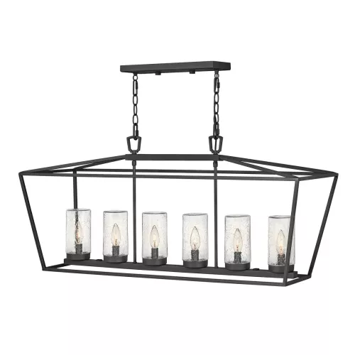 Lampa wyspowa Alford Place - 6 źródeł światła - Muzealna czerń