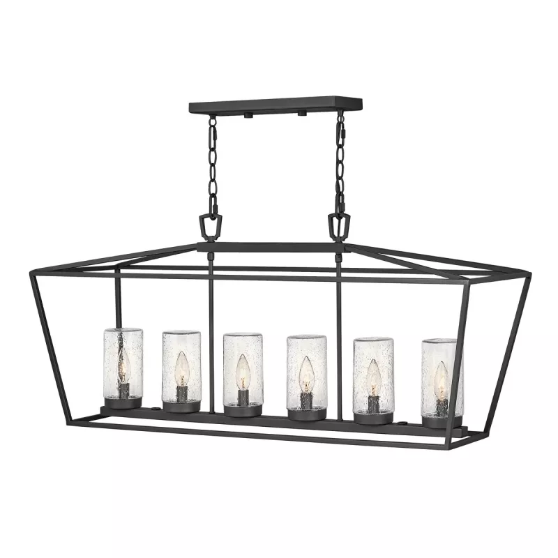 Lampa wyspowa Alford Place - 6 źródeł światła - Muzealna czerń