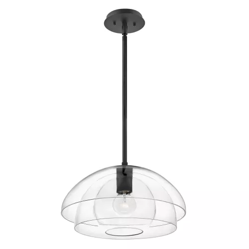 Lampa wisząca / półplafon Lotus - 1 źródło światła - Czarny