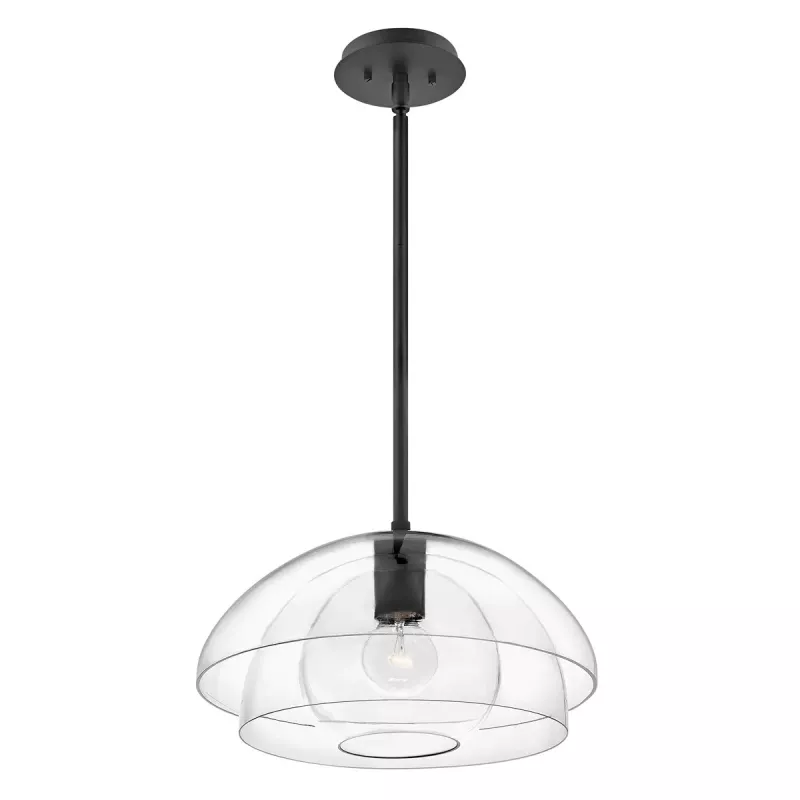 Lampa wisząca / półplafon Lotus - 1 źródło światła - Czarny