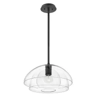 Lampa wisząca / półplafon Lotus - 1 źródło światła - Czarny