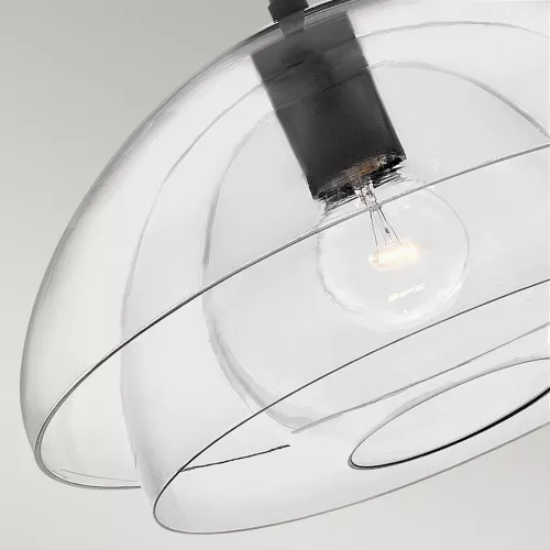 Lampa wisząca / półplafon Lotus - 1 źródło światła - Czarny