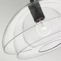 Lampa wisząca / półplafon Lotus - 1 źródło światła - Czarny