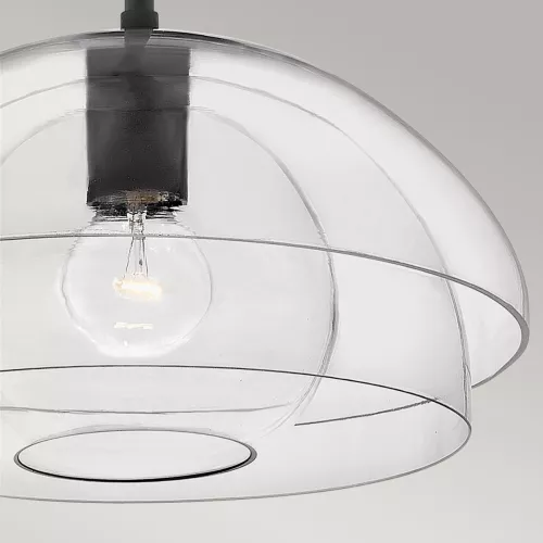 Lampa wisząca / półplafon Lotus - 1 źródło światła - Czarny