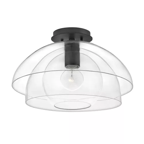 Lampa wisząca / półplafon Lotus - 1 źródło światła - Czarny