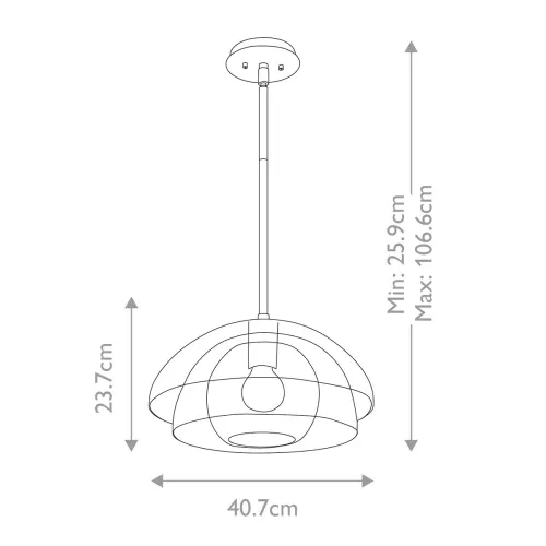 Lampa wisząca / półplafon Lotus - 1 źródło światła - Czarny