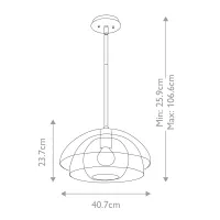 Lampa wisząca / półplafon Lotus - 1 źródło światła - Czarny
