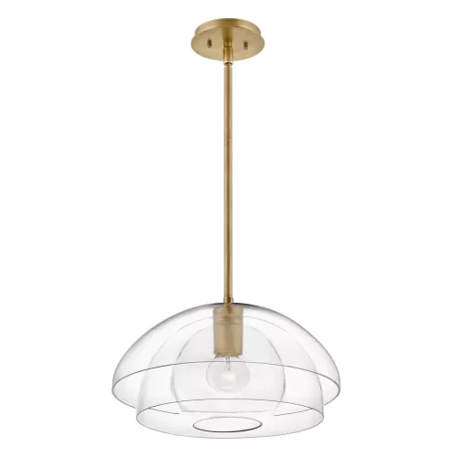 Lampa wisząca / półplafon Lotus - 1 źródło światła - Klasyczny mosiądz