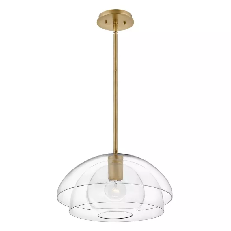 Lampa wisząca / półplafon Lotus - 1 źródło światła - Klasyczny mosiądz