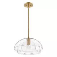 Lampa wisząca / półplafon Lotus - 1 źródło światła - Klasyczny mosiądz