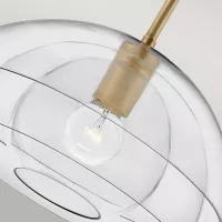 Lampa wisząca / półplafon Lotus - 1 źródło światła - Klasyczny mosiądz
