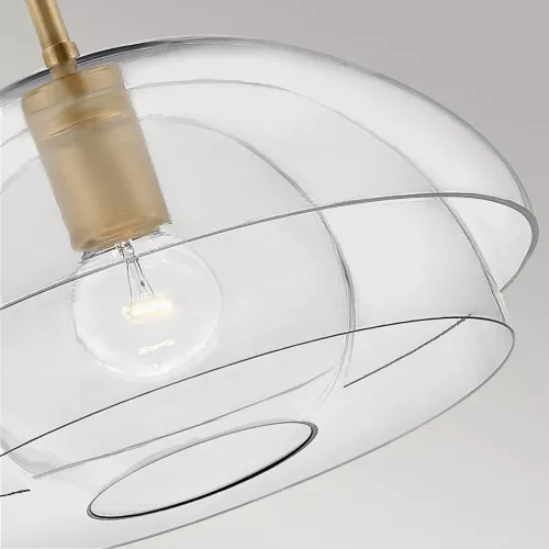 Lampa wisząca / półplafon Lotus - 1 źródło światła - Klasyczny mosiądz