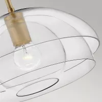 Lampa wisząca / półplafon Lotus - 1 źródło światła - Klasyczny mosiądz