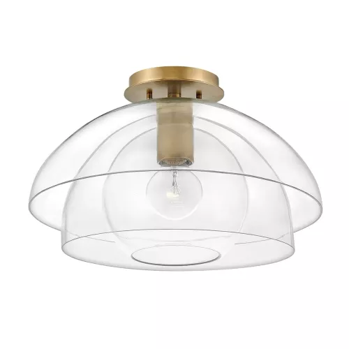 Lampa wisząca / półplafon Lotus - 1 źródło światła - Klasyczny mosiądz
