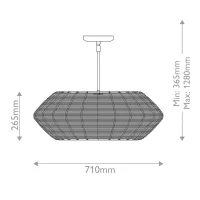 Lampa wisząca Luca - 5 źródeł światła - Czarny