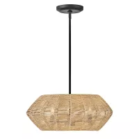 Lampa wisząca Luca - 3 źródła światła - Czarny, karmelowy beż