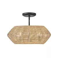 Lampa wisząca Luca - 3 źródła światła - Czarny, karmelowy beż