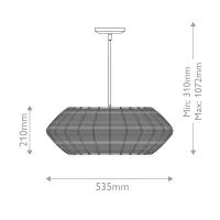 Lampa wisząca Luca - 3 źródła światła - Czarny, karmelowy beż