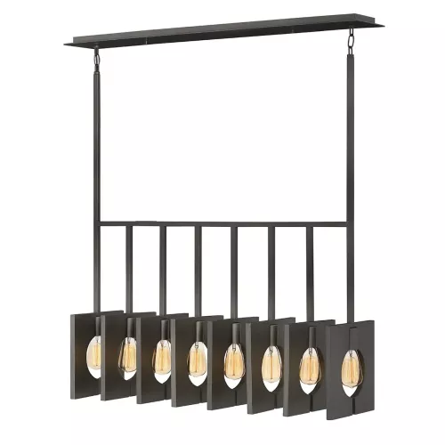 Lampa wyspowa Ludlow - 8 źródeł światła - Szczotkowany grafit