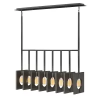 Lampa wyspowa Ludlow - 8 źródeł światła - Szczotkowany grafit