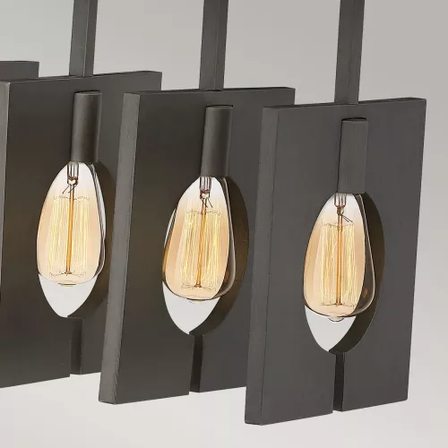 Lampa wyspowa Ludlow - 8 źródeł światła - Szczotkowany grafit