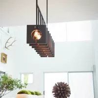 Lampa wyspowa Ludlow - 8 źródeł światła - Szczotkowany grafit