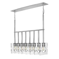 Lampa wyspowa Ludlow - 8 źródeł światła - Polerowany nikiel