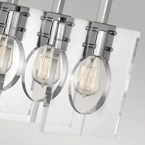 Lampa wyspowa Ludlow - 8 źródeł światła - Polerowany nikiel