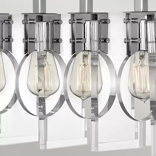 Lampa wyspowa Ludlow - 8 źródeł światła - Polerowany nikiel