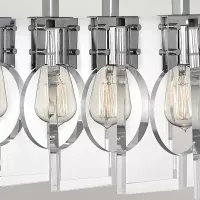 Lampa wyspowa Ludlow - 8 źródeł światła - Polerowany nikiel