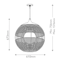 Średnia lampa wisząca Maddox - 1 źródło światła - Czarny, karmelowy beż