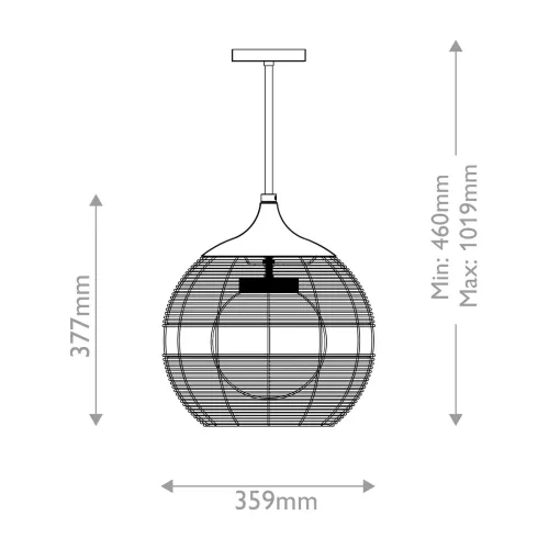 Mała lampa wisząca Maddox - 1 źródło światła - Czarny