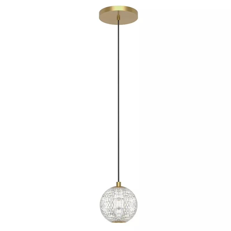 Mała lampa wisząca LED Marni - Naturalny mosiądz