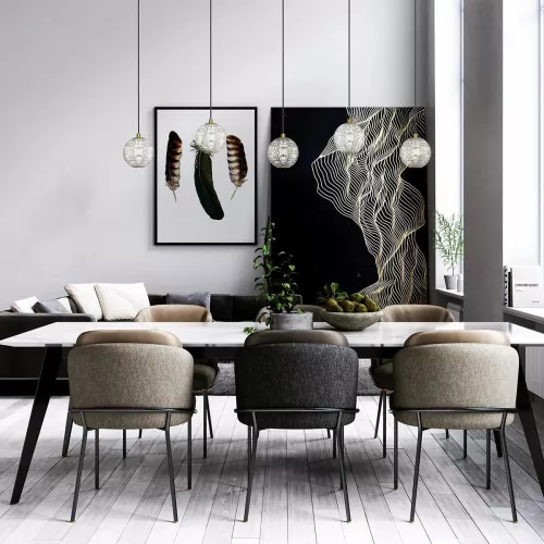 Mała lampa wisząca LED Marni - Naturalny mosiądz