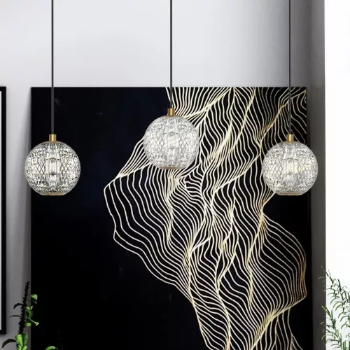 Mała lampa wisząca LED Marni - Naturalny mosiądz