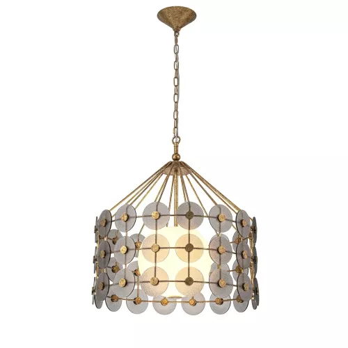 Lampa wisząca Meridian - 3 źródła światła - Przecierane złoto