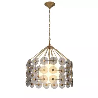 Lampa wisząca Meridian - 3 źródła światła - Przecierane złoto